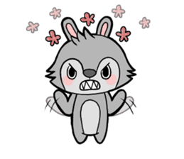 cute gray rabbit sticker #15815427