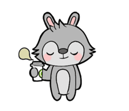 cute gray rabbit sticker #15815430
