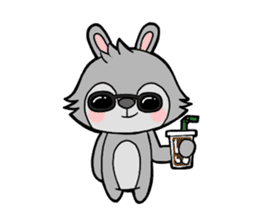 cute gray rabbit sticker #15815431