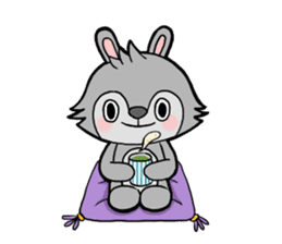 cute gray rabbit sticker #15815432