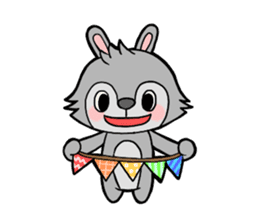 cute gray rabbit sticker #15815435