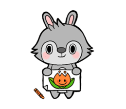 cute gray rabbit sticker #15815436