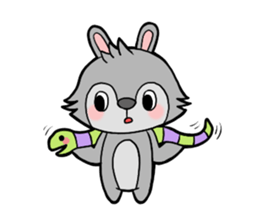cute gray rabbit sticker #15815437