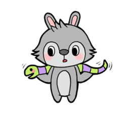 cute gray rabbit sticker #15815437