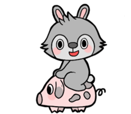 cute gray rabbit sticker #15815438