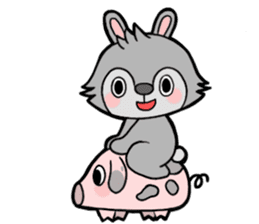 cute gray rabbit sticker #15815438