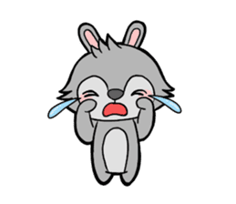 cute gray rabbit sticker #15815439