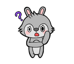 cute gray rabbit sticker #15815441