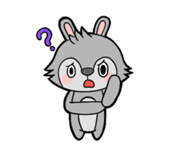 cute gray rabbit sticker #15815441