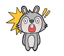 cute gray rabbit sticker #15815442