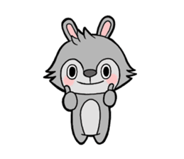 cute gray rabbit sticker #15815443