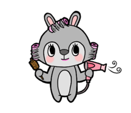 cute gray rabbit sticker #15815444