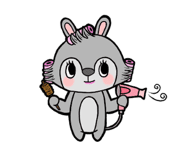 cute gray rabbit sticker #15815444