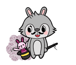 cute gray rabbit sticker #15815445