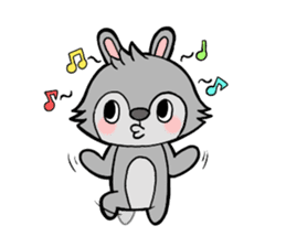 cute gray rabbit sticker #15815447