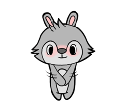 cute gray rabbit sticker #15815448