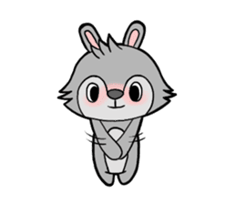 cute gray rabbit sticker #15815448