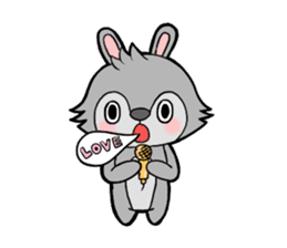 cute gray rabbit sticker #15815449
