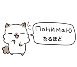 Russian language sticker Polar bear&cat2 sticker #15816900