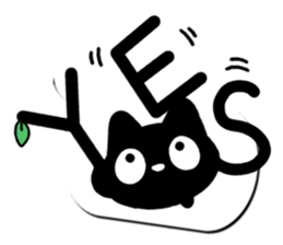 Sticker of Conversation cute black cat2 sticker #15821330
