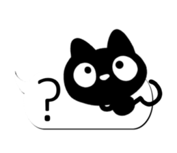 Sticker of Conversation cute black cat2 sticker #15821336