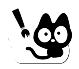 Sticker of Conversation cute black cat2 sticker #15821337