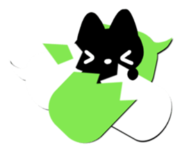 Sticker of Conversation cute black cat2 sticker #15821339