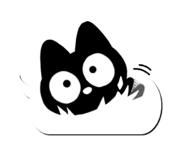 Sticker of Conversation cute black cat2 sticker #15821361
