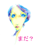 Beautiful Sad type girls stamp sticker #15824136