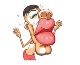 Men with pink hearts (v.3) sticker #15825857