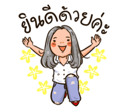 Girl with grey hair. sticker #15831995