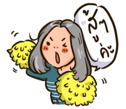 Girl with grey hair. sticker #15831997