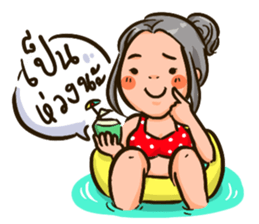 Girl with grey hair. sticker #15831998