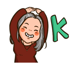 Girl with grey hair. sticker #15831999