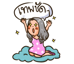 Girl with grey hair. sticker #15832003