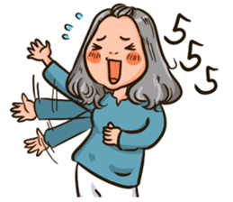 Girl with grey hair. sticker #15832006