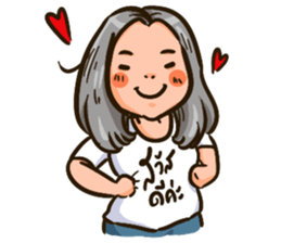 Girl with grey hair. sticker #15832008