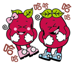 Red sister & Bean brother sticker #15832546