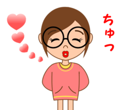 Eyeglasses girl sticker #15832892