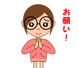 Eyeglasses girl sticker #15832894