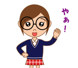 Eyeglasses girl sticker #15832900
