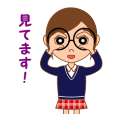 Eyeglasses girl sticker #15832901