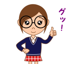 Eyeglasses girl sticker #15832903