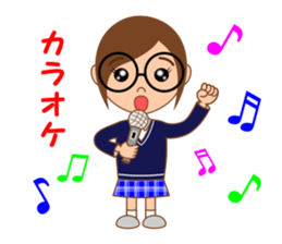 Eyeglasses girl sticker #15832905