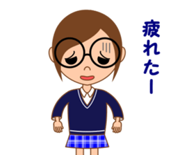 Eyeglasses girl sticker #15832909