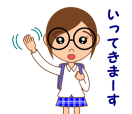 Eyeglasses girl sticker #15832910