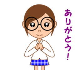 Eyeglasses girl sticker #15832913