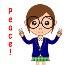 Eyeglasses girl sticker #15832920