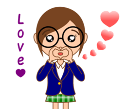 Eyeglasses girl sticker #15832921
