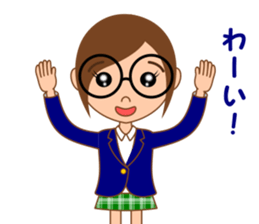 Eyeglasses girl sticker #15832922